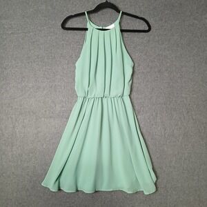 LUSH XS seafoam flowy beachy boho classic skater dress  a line